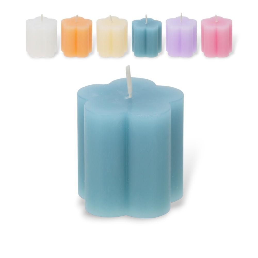 CANDELA FIORE 5X5CM 6ASS COL